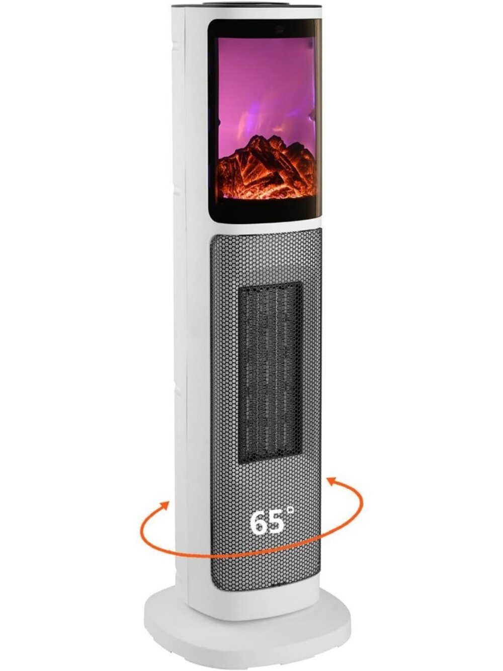 3D Flame Oscillating Ceramic Tower Space Heater for Bedroom & Office Comfort
